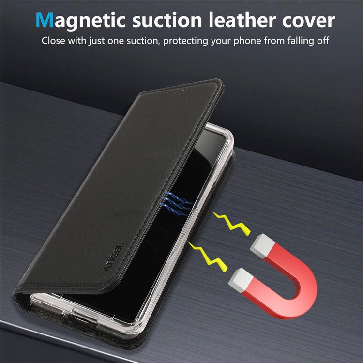 ABEEL For Google Pixel 9 Pro Fold 5G Phone Case RFID Blocking Leather Flip Cover - Black