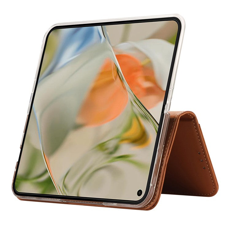 ABEEL For Google Pixel 9 Pro Fold 5G Phone Case RFID Blocking Leather Flip Cover - Brown