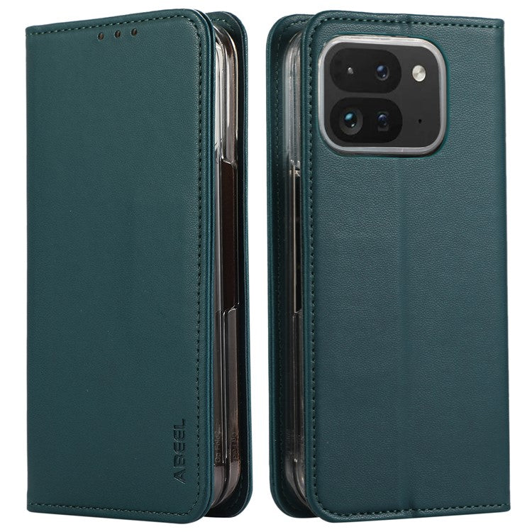 ABEEL For Google Pixel 9 Pro Fold 5G Phone Case RFID Blocking Leather Flip Cover - Green