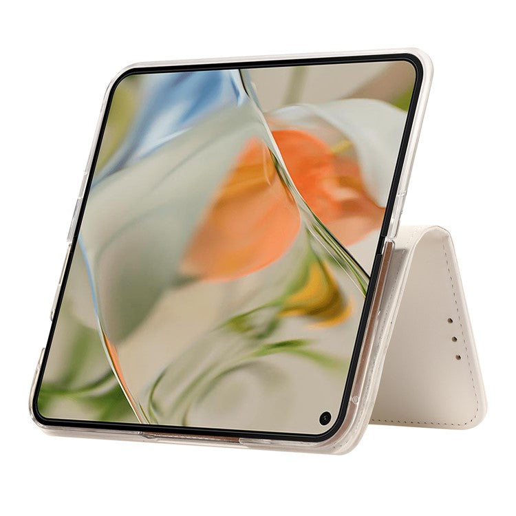 ABEEL For Google Pixel 9 Pro Fold 5G Phone Case RFID Blocking Leather Flip Cover - White