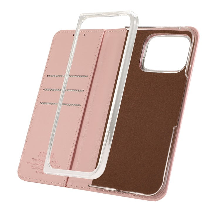 ABEEL For Google Pixel 9 Pro Fold 5G Phone Case RFID Blocking Leather Flip Cover - Pink