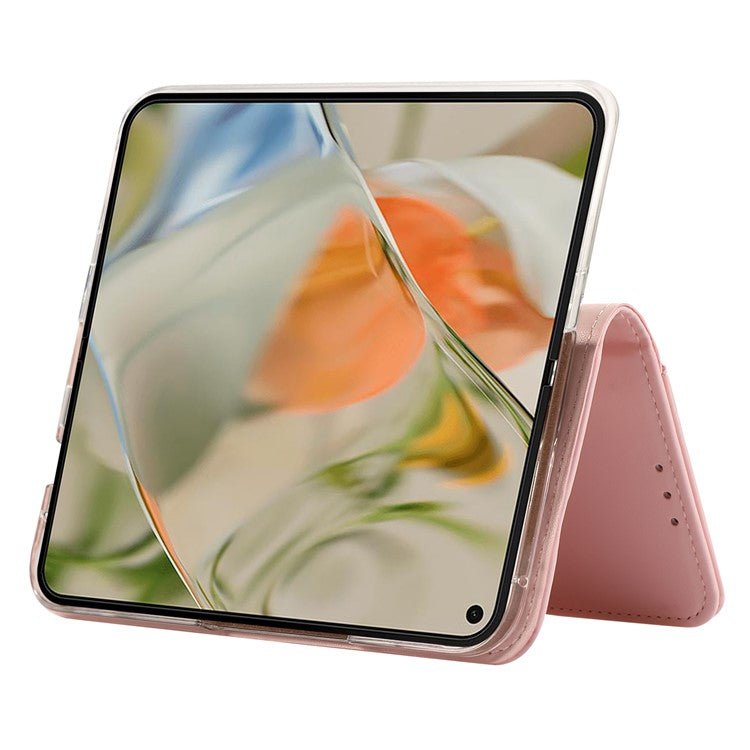 ABEEL For Google Pixel 9 Pro Fold 5G Phone Case RFID Blocking Leather Flip Cover - Pink