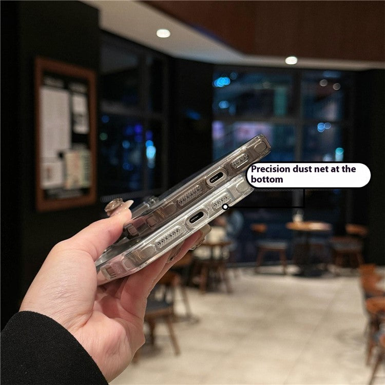 For iPhone 16 Plus Case TPU+Tempered Glass Clear Phone Cover - Transparent Grey