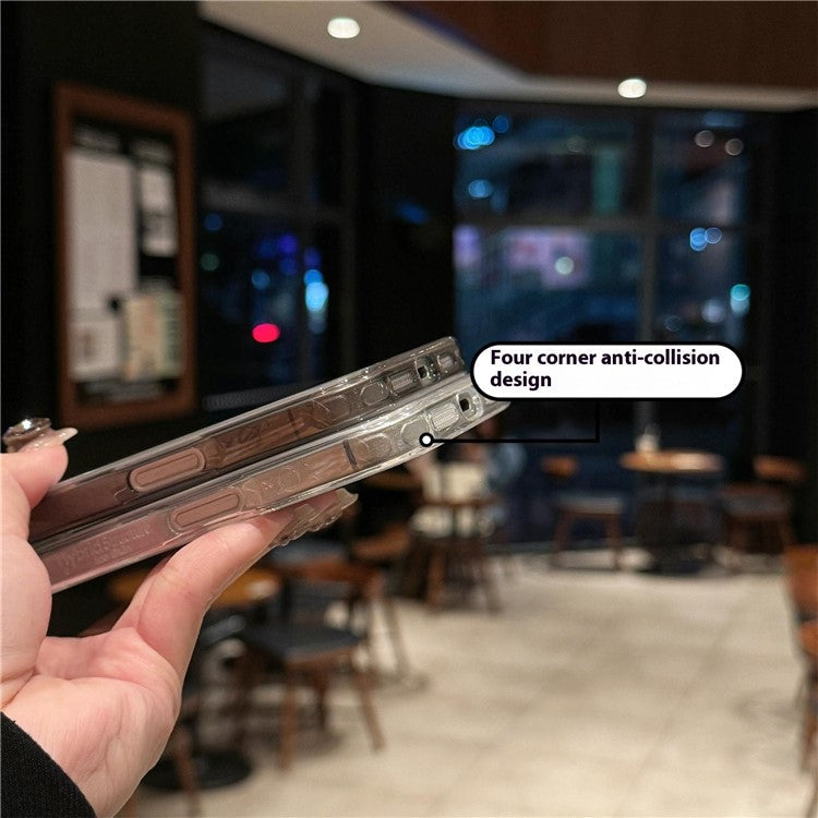For iPhone 16 Plus Case TPU+Tempered Glass Clear Phone Cover - Transparent Grey