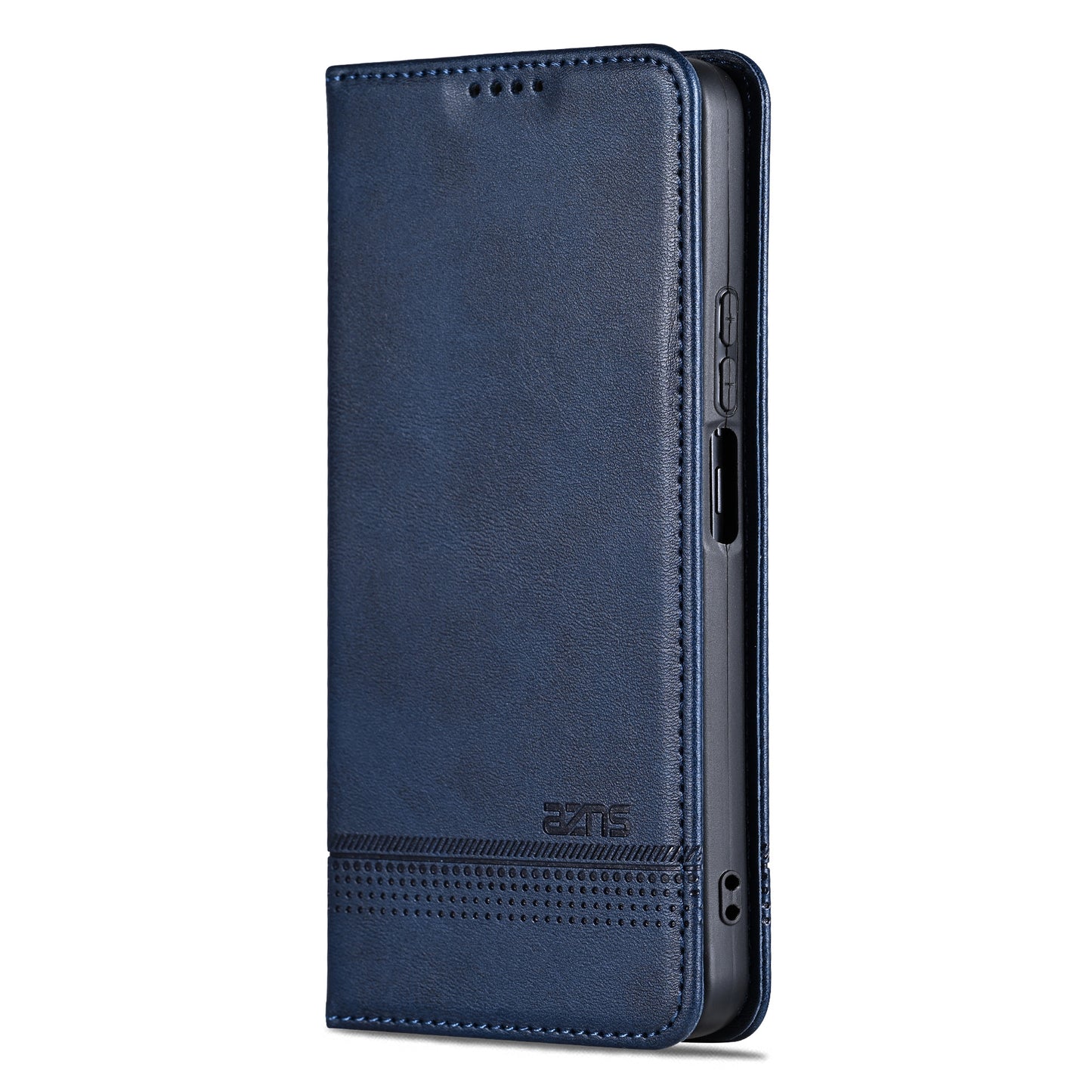 AZNS For Samsung Galaxy A16 5G / A16 4G Case Cowhide Texture PU Leather Wallet Phone Cover - Blue
