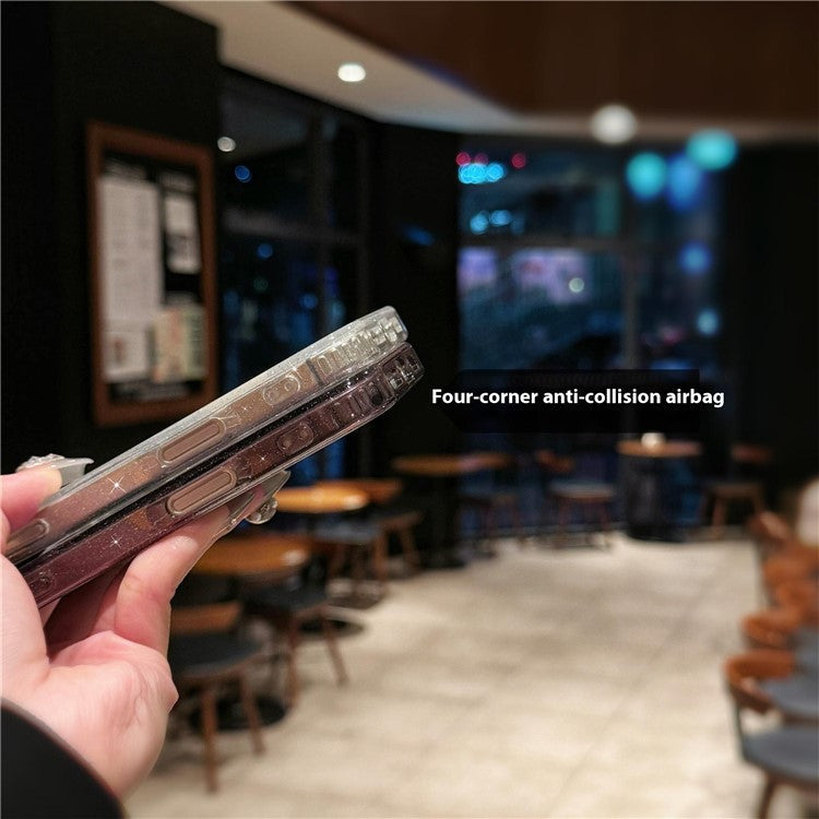 For iPhone 16 Case Compatible with MagSafe PC+TPU+Acrylic Anti-Drop IMD Phone Cover - Pink