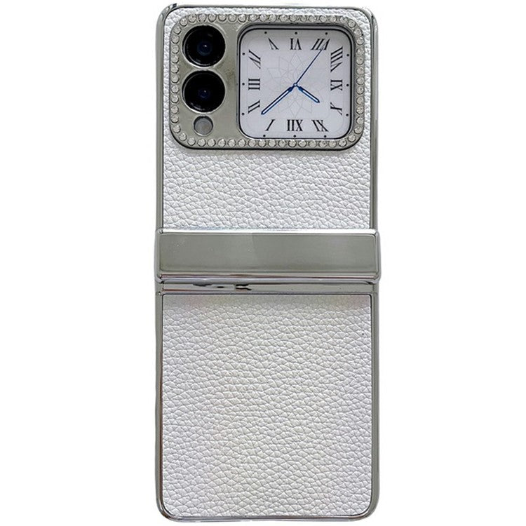 For Huawei nova Flip 5G Case Hinge Protection Leather+PC Rhinestone Phone Cover