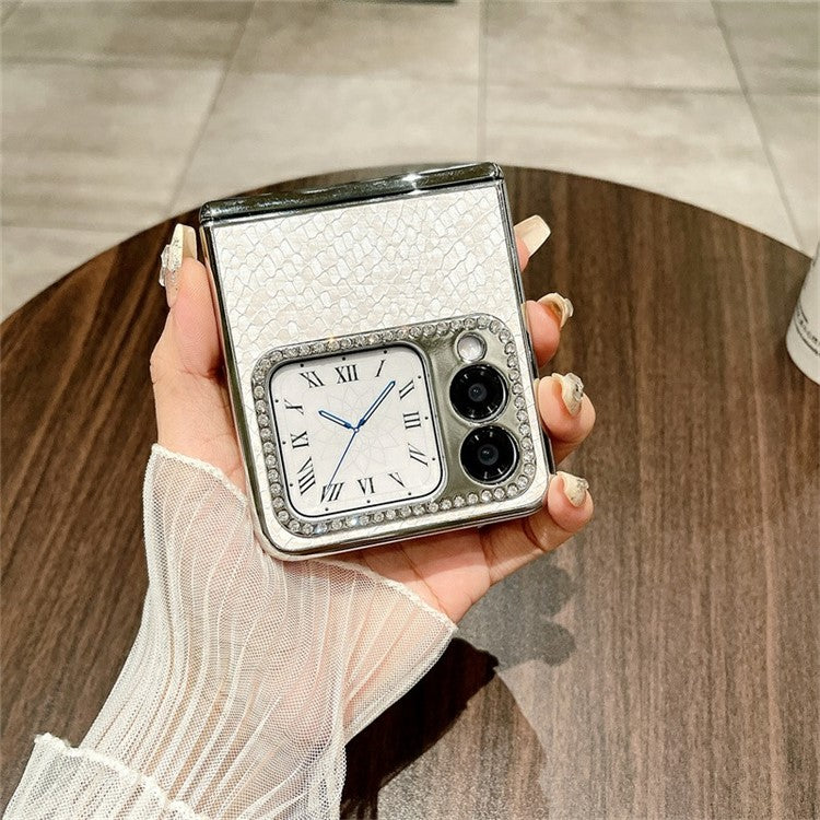 For Huawei nova Flip 5G Case Fish Scale Texture PU Leather+PC Rhinestone Phone Cover - Green