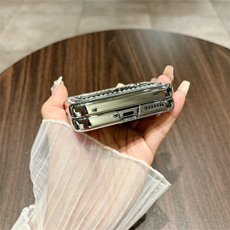 For Huawei nova Flip 5G Case Letter Print PU Leather+PC Rhinestone Phone Cover - Green