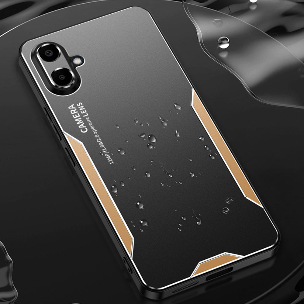 For Samsung Galaxy A06 Phone Case Aluminium Alloy+TPU+PC Back Cover - Blue