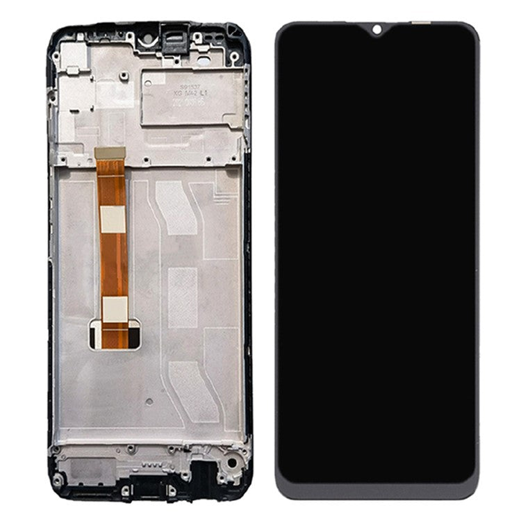 For Realme C25 Grade S OEM LCD Screen and Digitizer Assembly + Frame Replacement Part (without Logo)