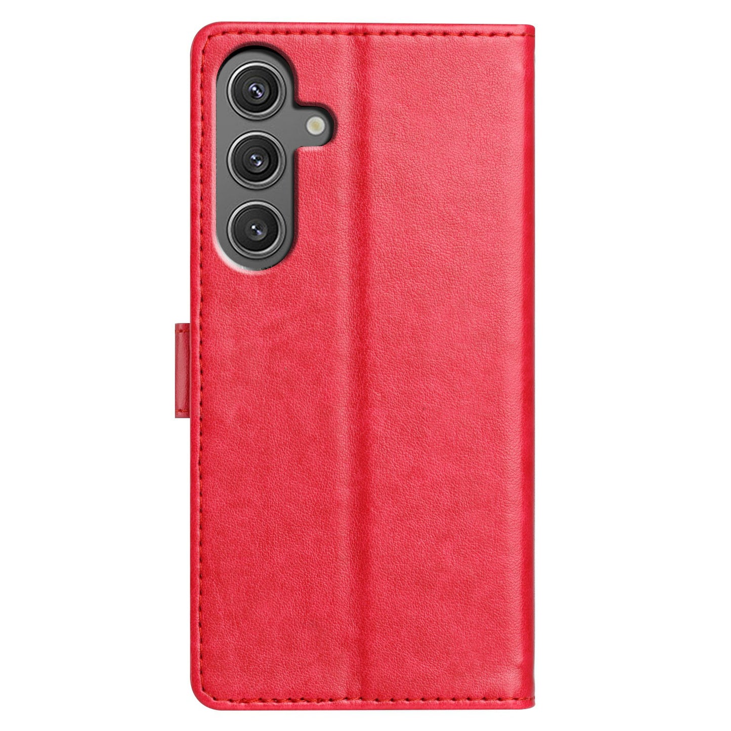 For Samsung Galaxy A16 5G / A16 4G Leather Phone Case Wallet Stand Cover with Handy Strap - Rose