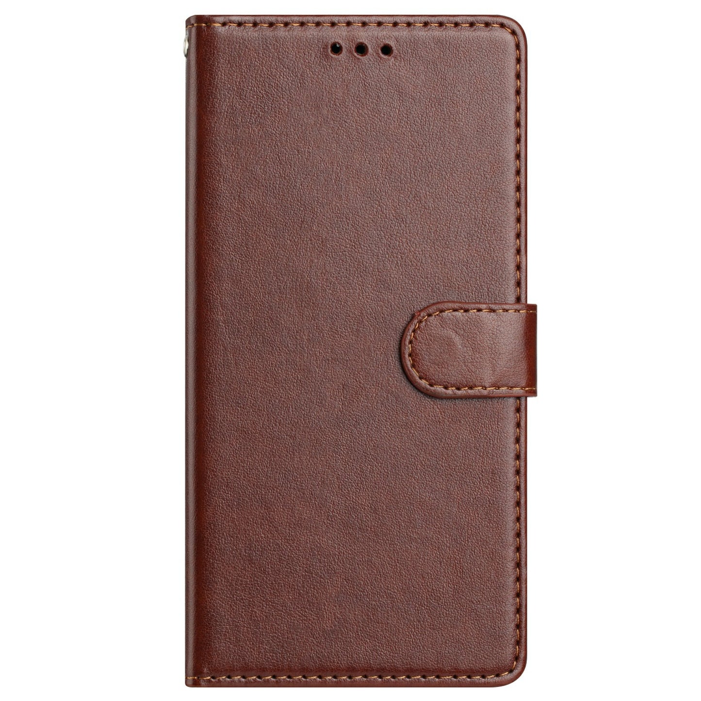 For Samsung Galaxy A16 5G / A16 4G Leather Phone Case Wallet Stand Cover with Handy Strap - Brown