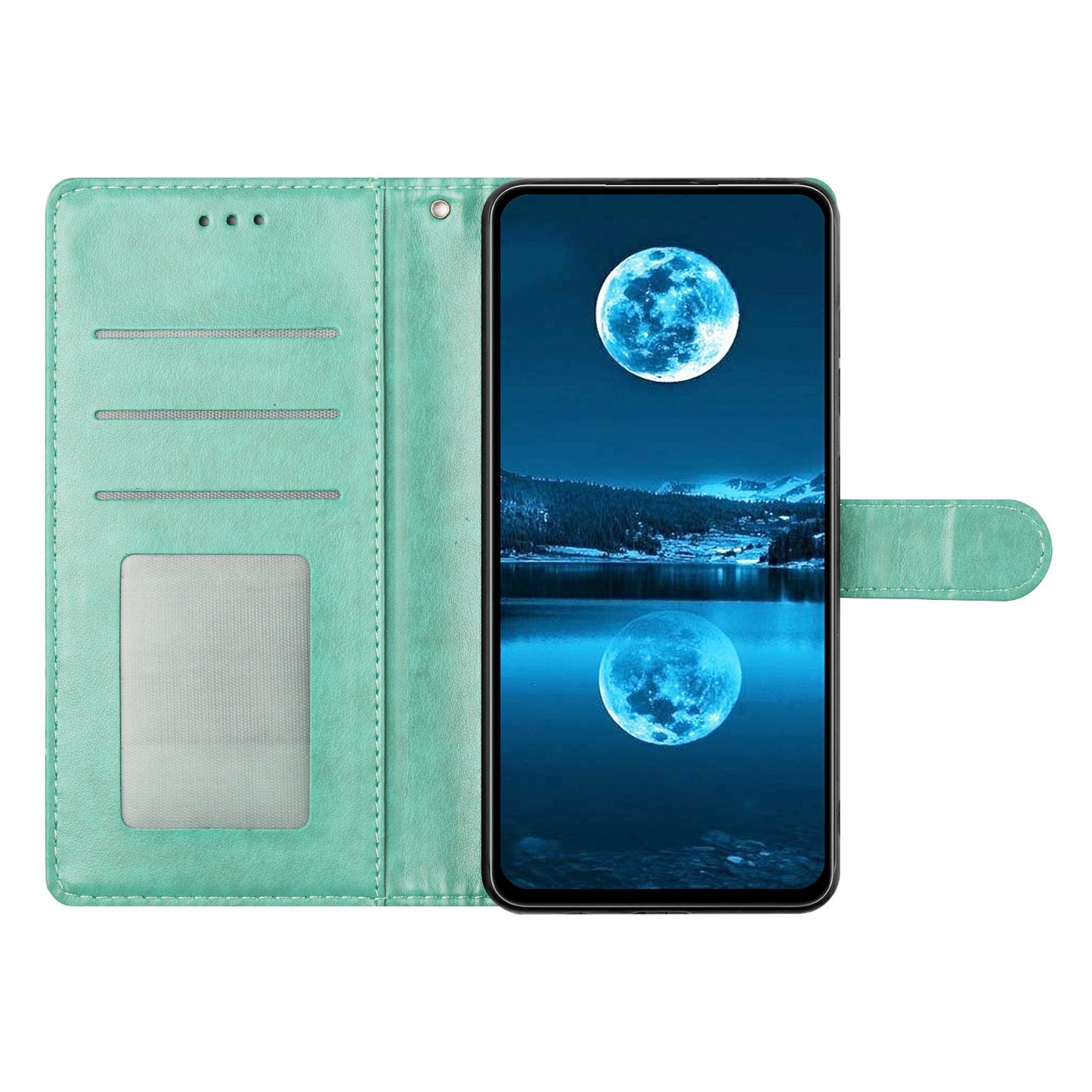 For Samsung Galaxy A16 5G / A16 4G Leather Phone Case Wallet Stand Cover with Handy Strap - Green