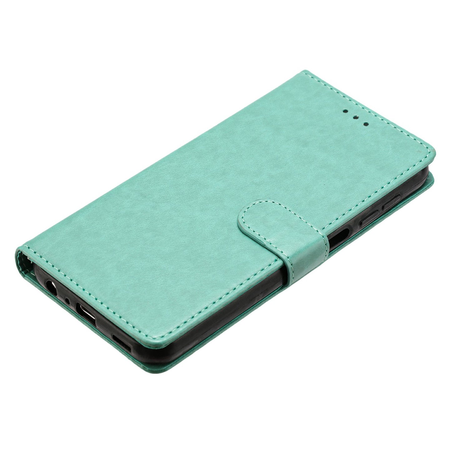 For Samsung Galaxy A16 5G / A16 4G Leather Phone Case Wallet Stand Cover with Handy Strap - Green