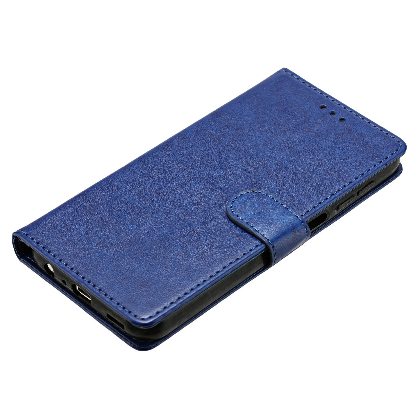 For Samsung Galaxy A06 Leather Phone Case Wallet Stand Cover with Handy Strap - Blue