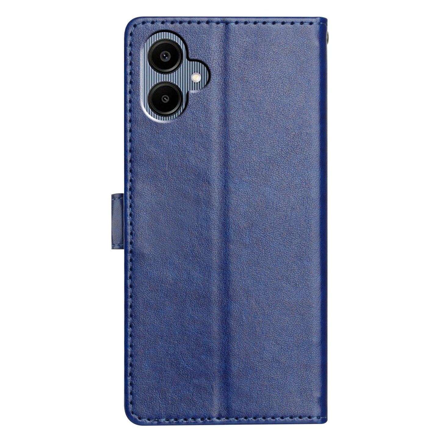 For Samsung Galaxy A06 Leather Phone Case Wallet Stand Cover with Handy Strap - Blue