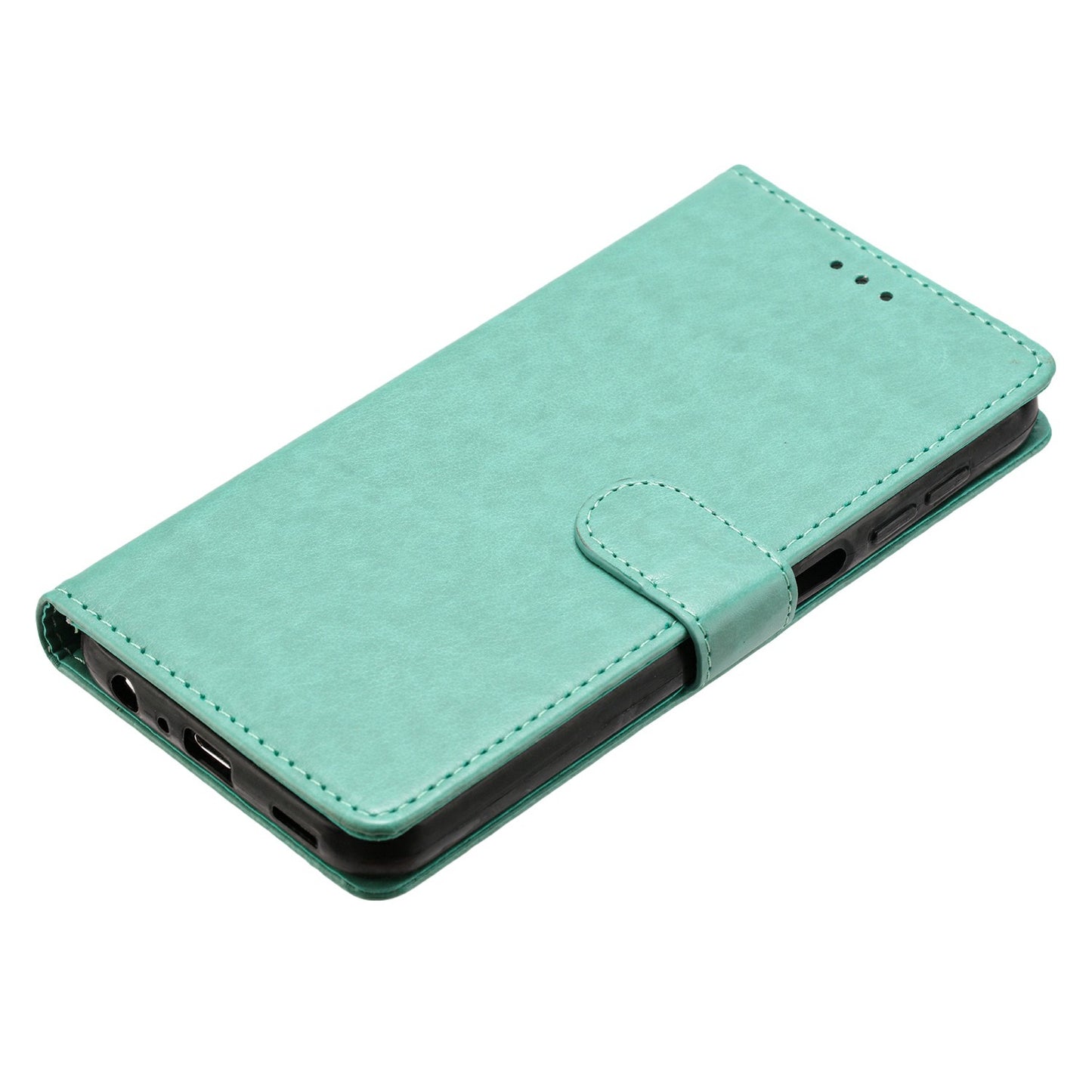 For Samsung Galaxy A06 Leather Phone Case Wallet Stand Cover with Handy Strap - Green