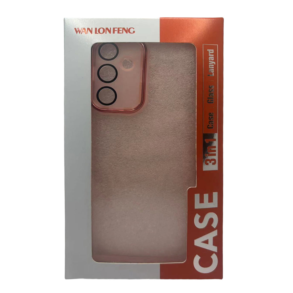 WANLONFENG DKSM Series for Samsung Galaxy A16 5G / A16 4G TPU Case Electroplated Frame with Tempered Glass - Transparent Pink