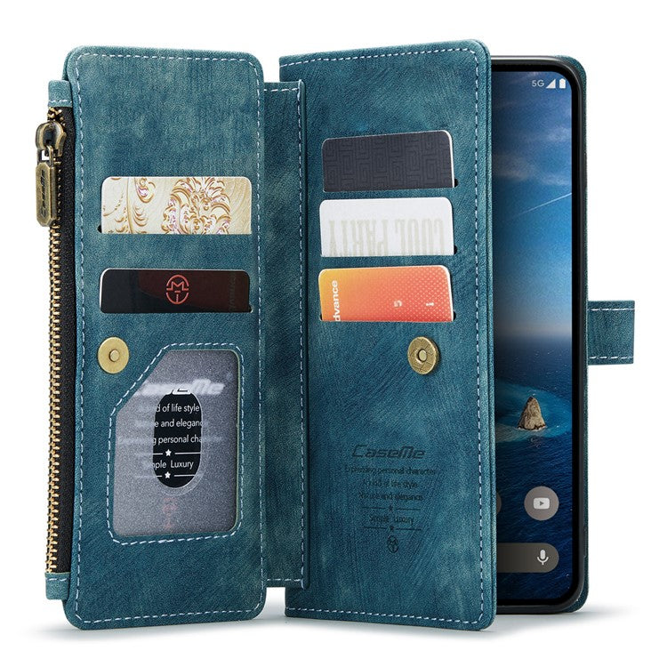 CASEME C30 Series for Google Pixel 9 Pro / Pixel 9 Case PU Leather 7 Card Slots Wallet Phone Cover - Blue