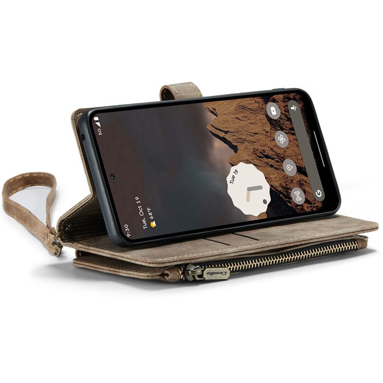CASEME C30 Series for Google Pixel 9 Pro / Pixel 9 Case PU Leather 7 Card Slots Wallet Phone Cover - Brown