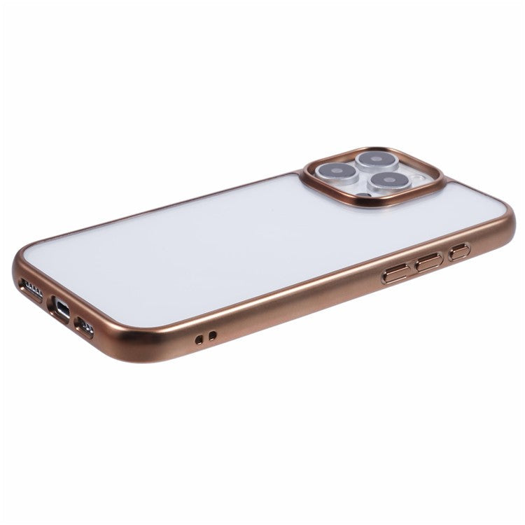 KIGC Ice Silk Series For iPhone 16 Pro Case TPU+PC Electroplating Phone Cover - Gold