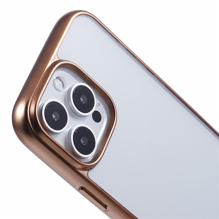 KIGC Ice Silk Series For iPhone 16 Pro Case TPU+PC Electroplating Phone Cover - Gold