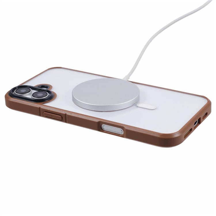 X-LEVEL Crystal Clear Series for iPhone 16 Plus Case TPU+PC Phone Cover Compatible with MagSafe - Titanium Gold