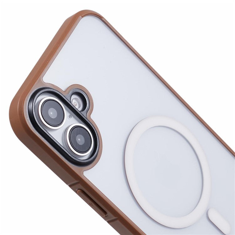 X-LEVEL Crystal Clear Series for iPhone 16 Plus Case TPU+PC Phone Cover Compatible with MagSafe - Titanium Gold