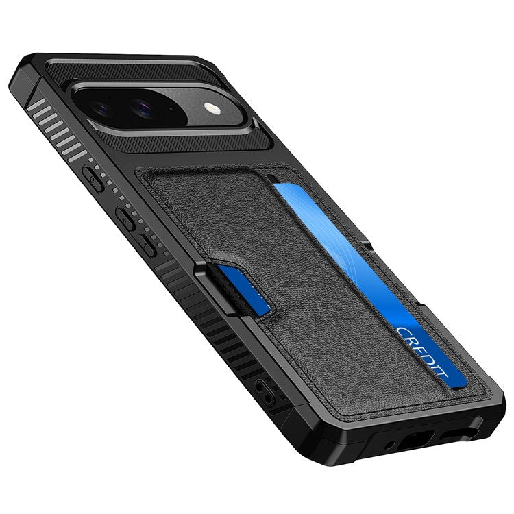 ZM02 For Google Pixel 9 Pro / 9 Case Card Slot Leather+TPU Defender Phone Cover
