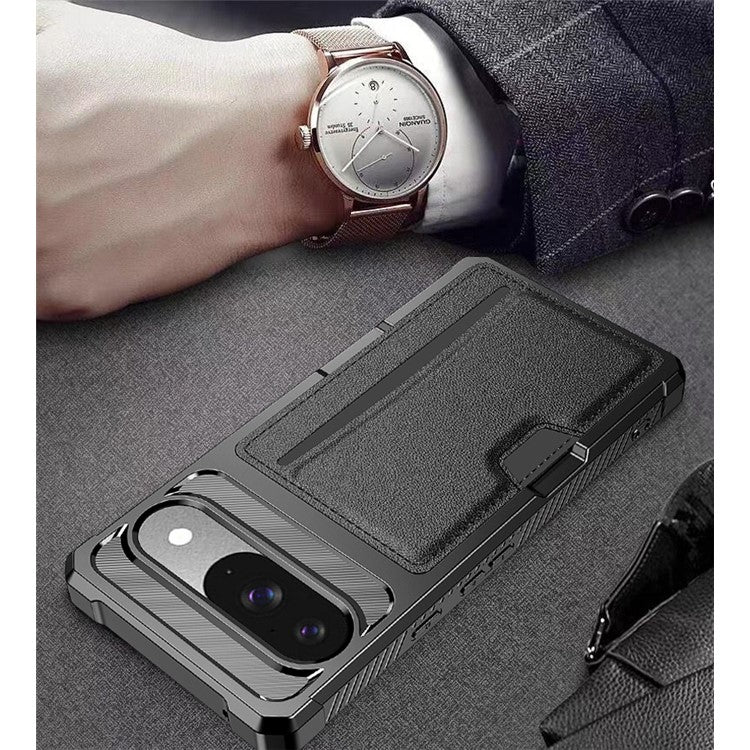 ZM02 For Google Pixel 9 Pro / 9 Case Card Slot Leather+TPU Defender Phone Cover
