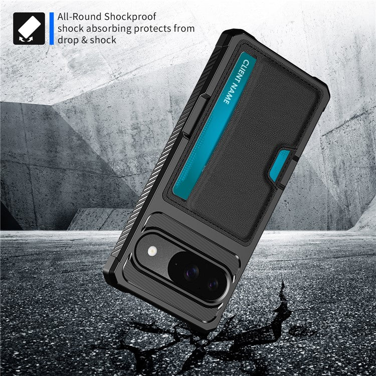 ZM02 For Google Pixel 9 Pro / 9 Case Card Slot Leather+TPU Defender Phone Cover