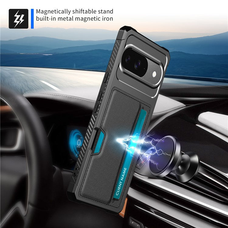 ZM02 For Google Pixel 9 Pro / 9 Case Card Slot Leather+TPU Defender Phone Cover