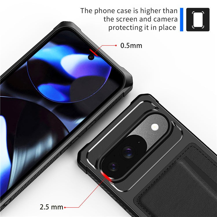 ZM02 For Google Pixel 9 Pro / 9 Case Card Slot Leather+TPU Defender Phone Cover