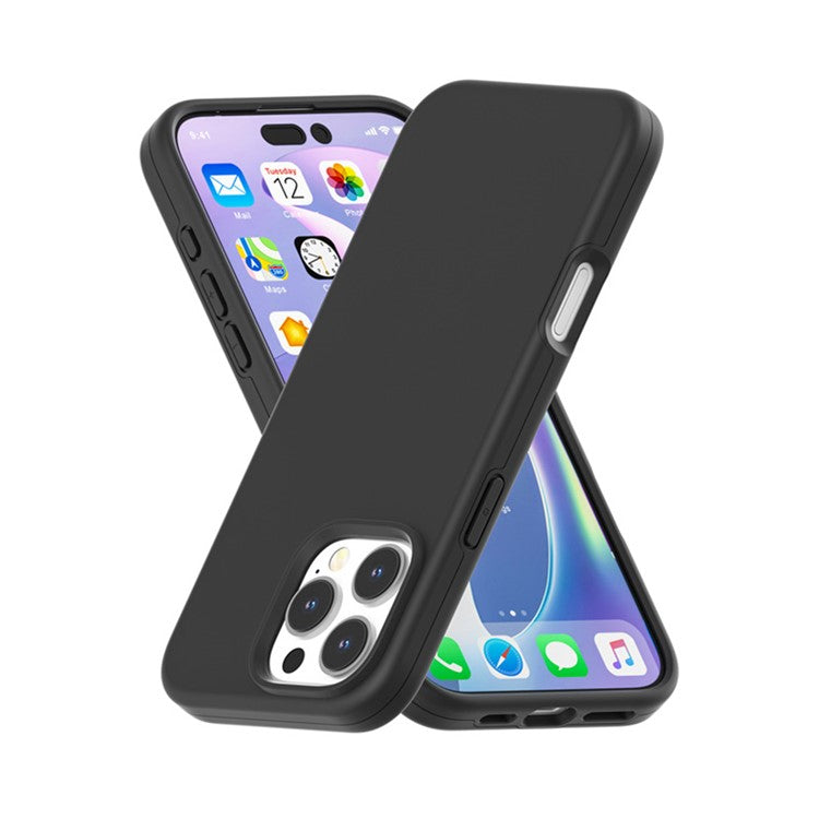 For iPhone 16 Pro Case TPU + PC Matte Translucent Phone Back Cover - Black