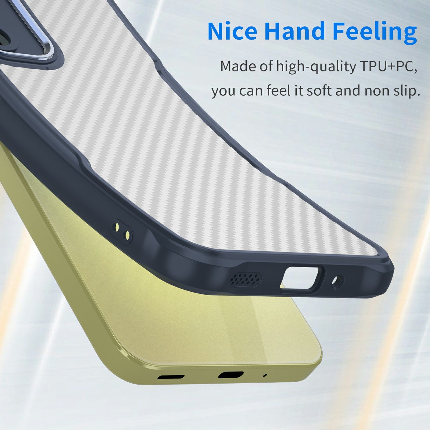 For Samsung Galaxy A16 5G / A16 4G Case Carbon Fiber Scratch-Resistant TPU+PC Phone Cover - Blue