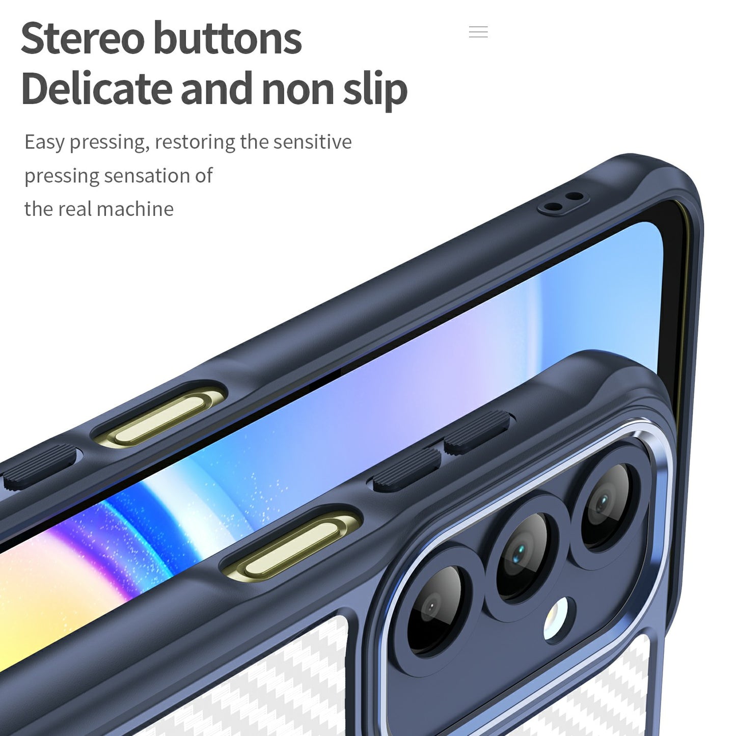 For Samsung Galaxy A16 5G / A16 4G Case Carbon Fiber Scratch-Resistant TPU+PC Phone Cover - Blue