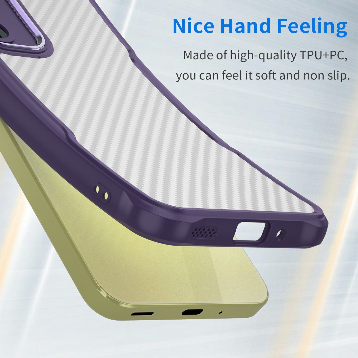 For Samsung Galaxy A16 5G / A16 4G Case Carbon Fiber Scratch-Resistant TPU+PC Phone Cover - Purple