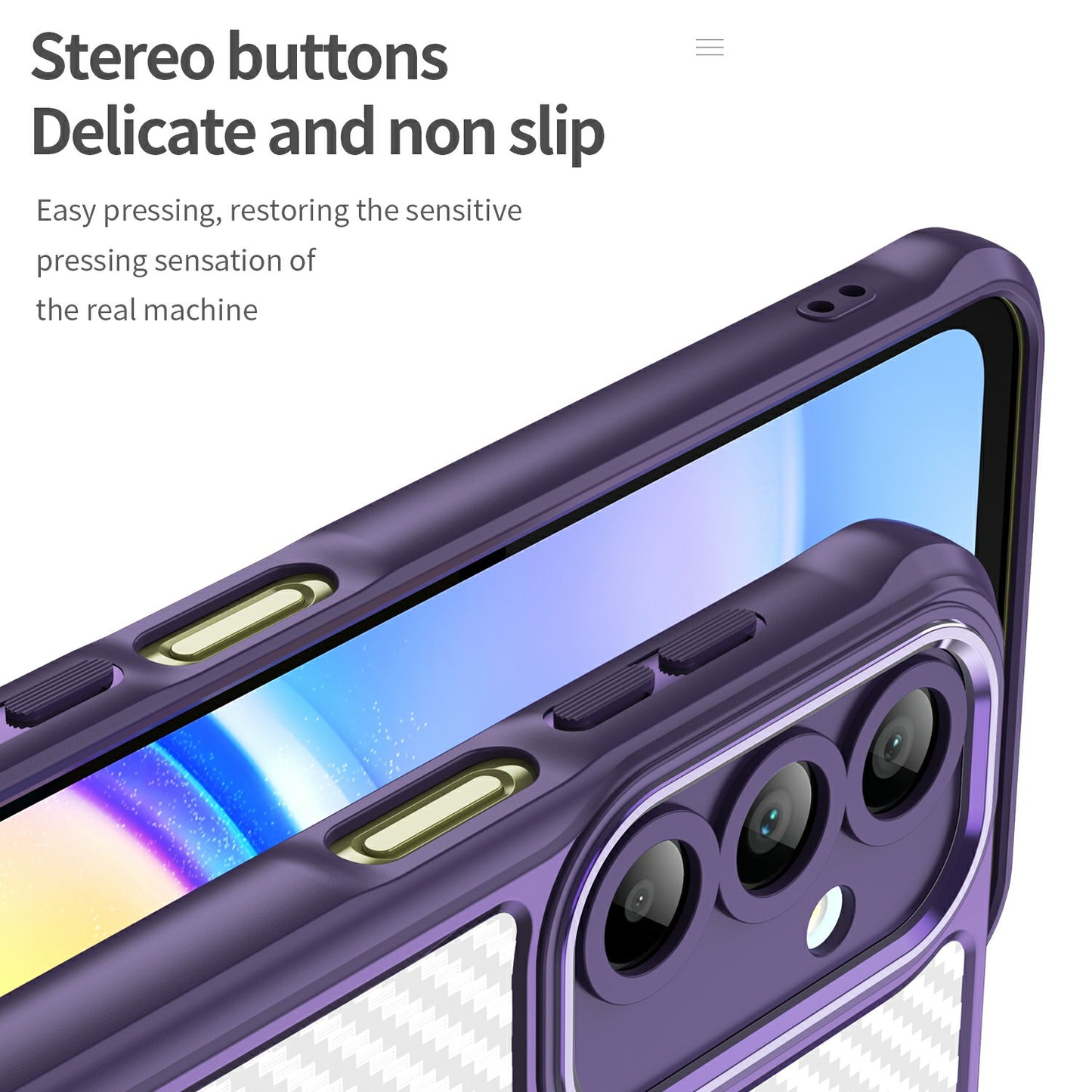 For Samsung Galaxy A16 5G / A16 4G Case Carbon Fiber Scratch-Resistant TPU+PC Phone Cover - Purple