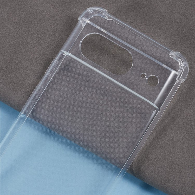 For Google Pixel 8 Case Reinforced Corner TPU Clear Phone Cover with Lanyard