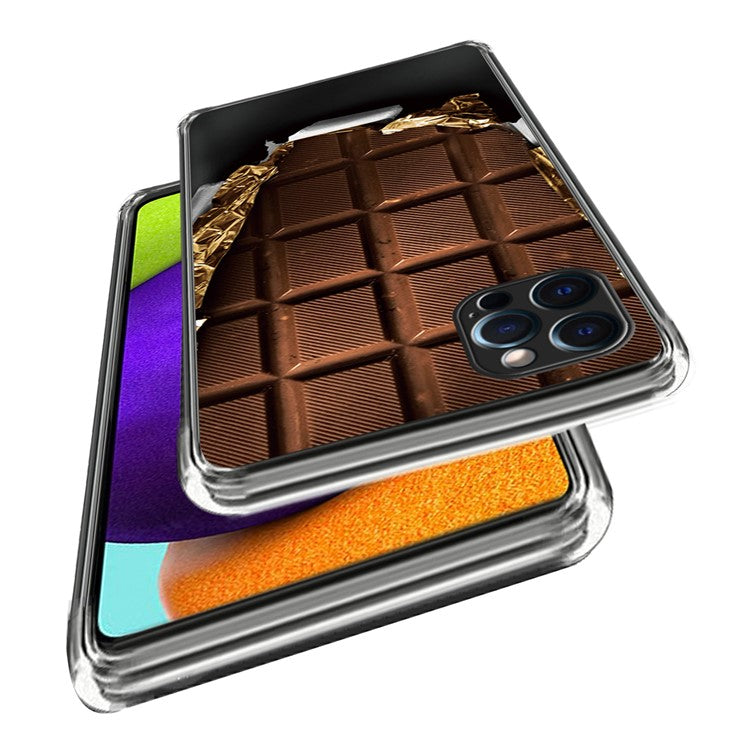 For iPhone 16 Pro Case Pattern Printed Shockproof TPU Phone Cover - Chocolate