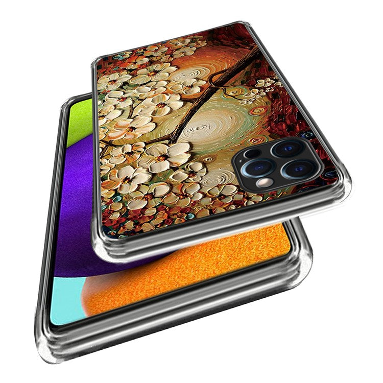 For iPhone 16 Pro Case Pattern Printed Shockproof TPU Phone Cover - Flower