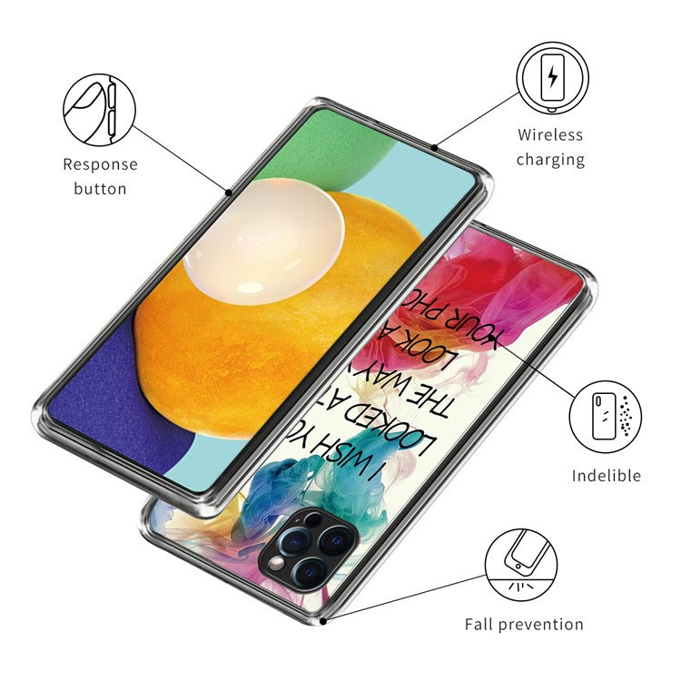 For iPhone 16 Pro Case Pattern Printed Shockproof TPU Phone Cover - Looked at Me