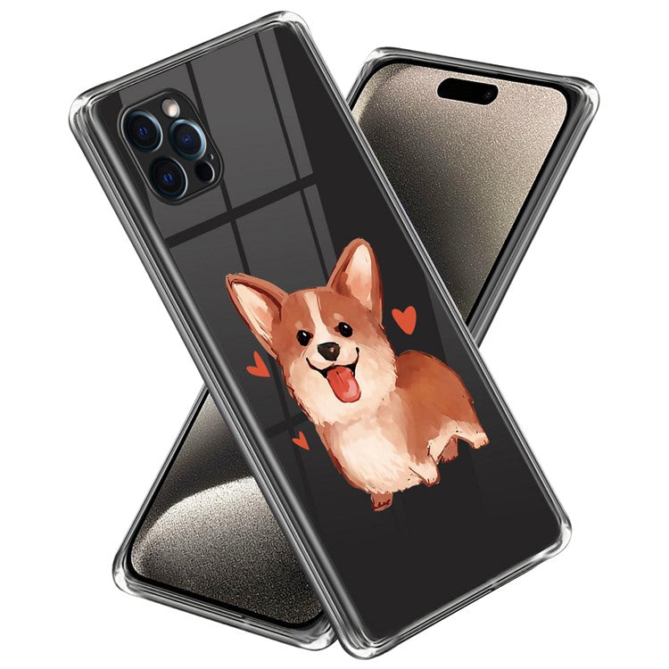 For iPhone 16 Pro Case Pattern Printed Shockproof TPU Phone Cover - Dog