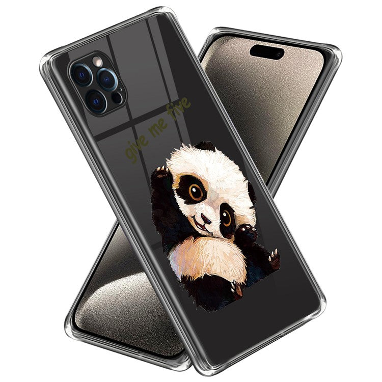 For iPhone 16 Pro Case Pattern Printed Shockproof TPU Phone Cover - Panda