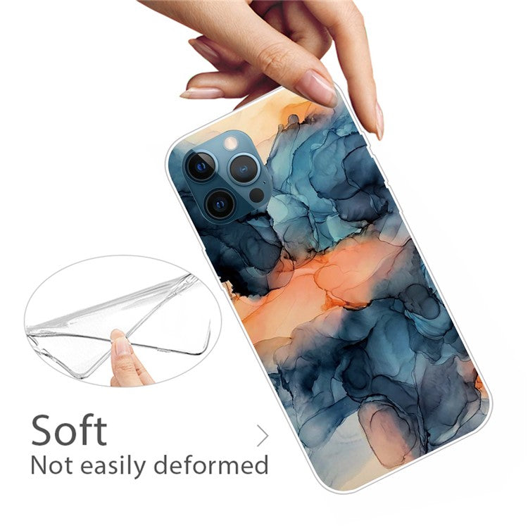 For iPhone 16 Pro Case Abstract Marble Pattern Printing TPU Phone Cover - Style A