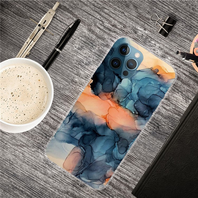 For iPhone 16 Pro Case Abstract Marble Pattern Printing TPU Phone Cover - Style A