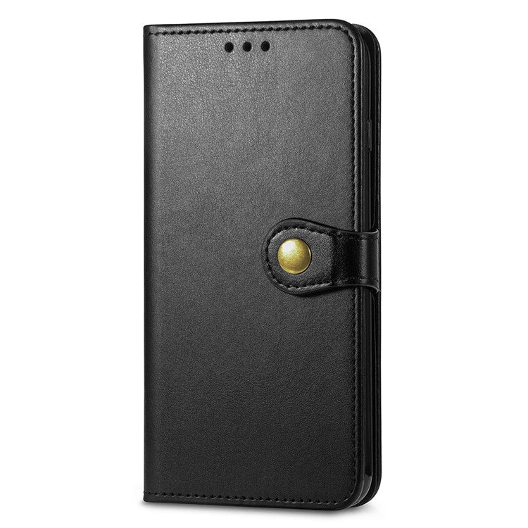 For iPhone 16 Pro Case Leather Phone Case Wallet Stand Cover with Wrist Strap - Black