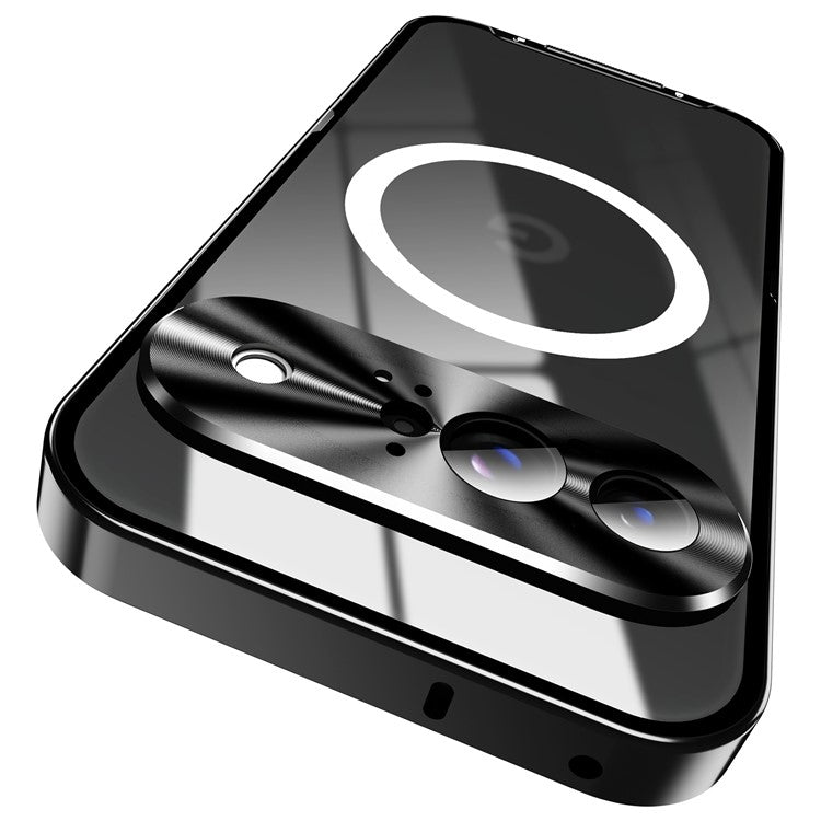 For Google Pixel 9 Case Compatible with MagSafe Metal Frame Matte Phone Cover - Black