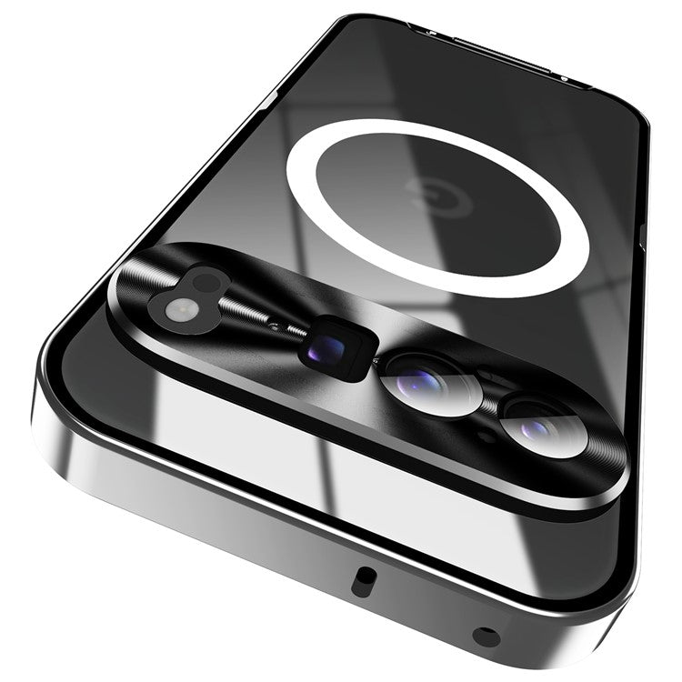 For Google Pixel 9 Pro XL Case Compatible with MagSafe Metal Frame Matte Phone Cover - Silver